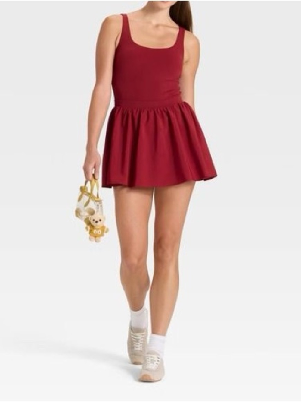 JoyLab Game Day Dress with Built-In Shorts - Maroon - Picture 10 of 11